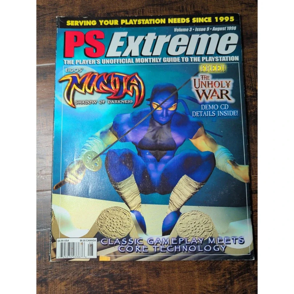 PS Extreme Magazine Vol 3 #9 August 1998 Ninja Shadow of Darkness Cover